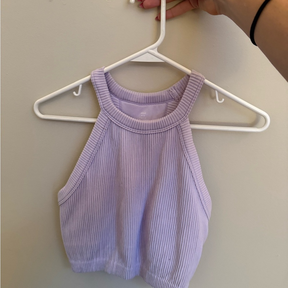 Lavender Ribbed Halter Top